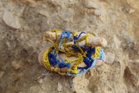 Thread and Sea — textile art by Lina Khalil.